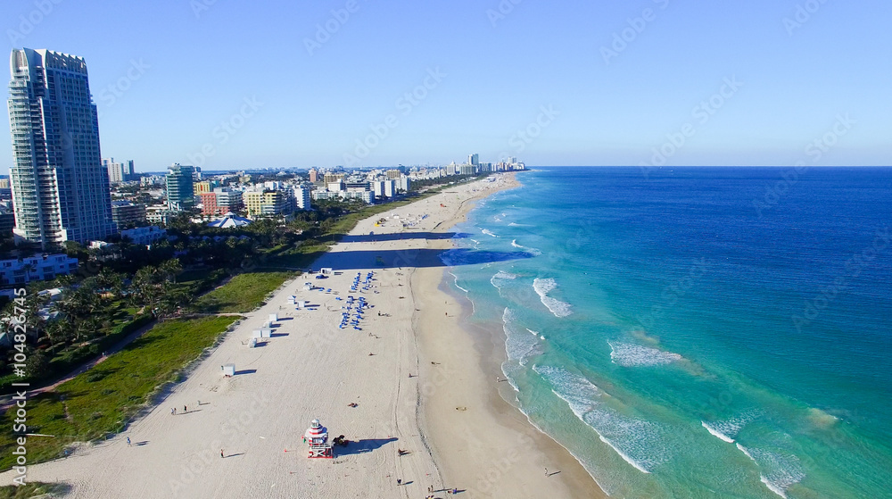 South Pointe, Miami. Aerial view of Miami Beach