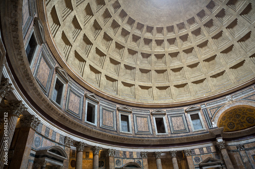 Pantheon in Rome, Italy . Pantheon was built as a temple to all the gods of ancient Rome, and rebuilt by the emperor Hadrian about 126 AD.