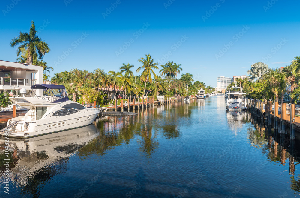 Beautiful canal of Fort Lauderdale, Florida