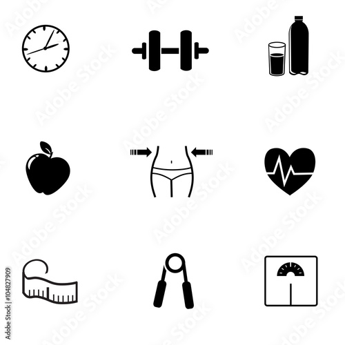 Fitness icon set.
