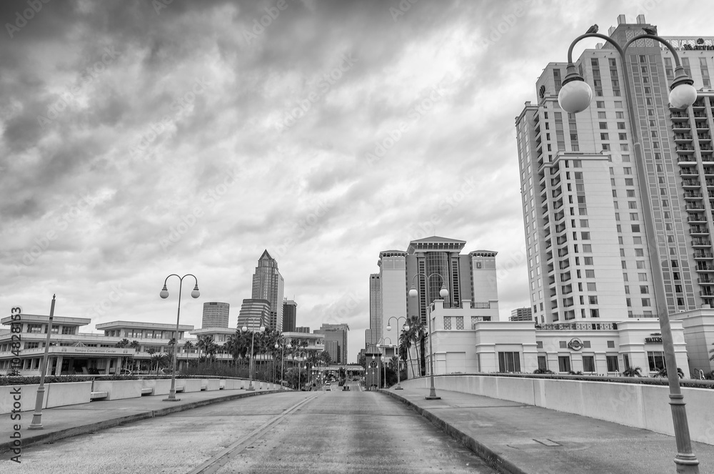 Fototapeta premium TAMPA, FL - JANUARY 15, 2016: City buildings and skyline. Tampa
