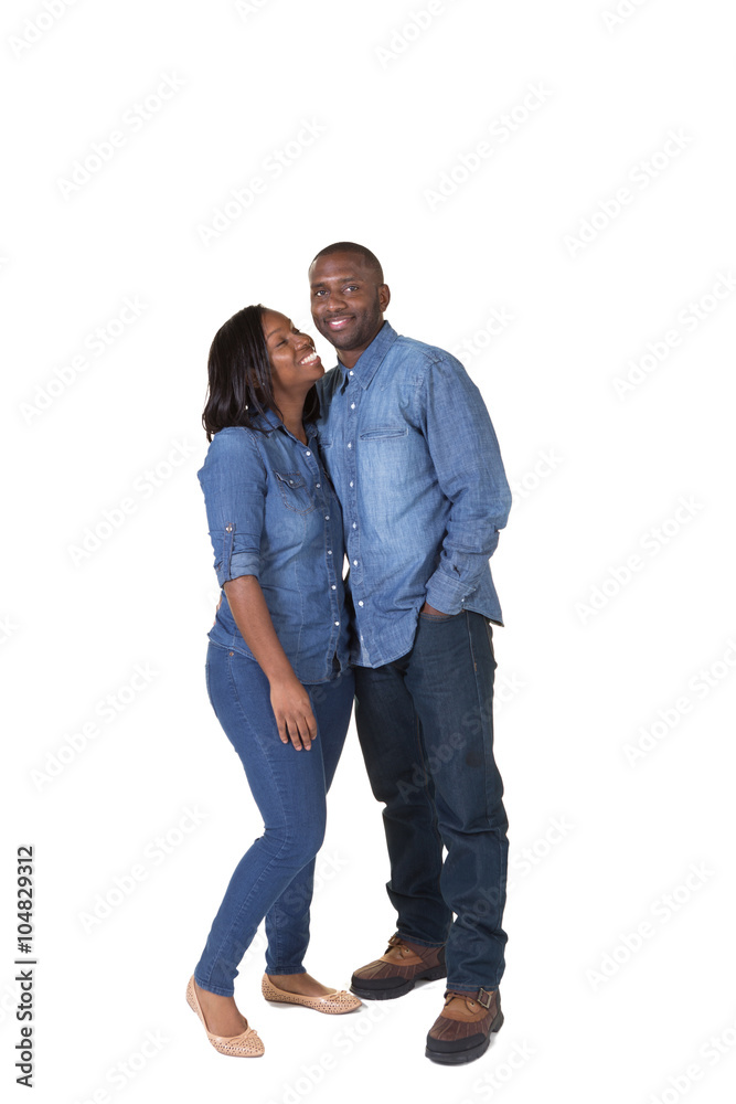 An affectionate couple isolated on white An affectionate couple isolated on white