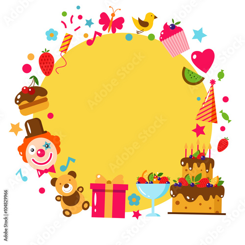 Happy Birthday set, vector illustration