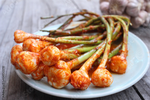 Garlic kimchi korean food