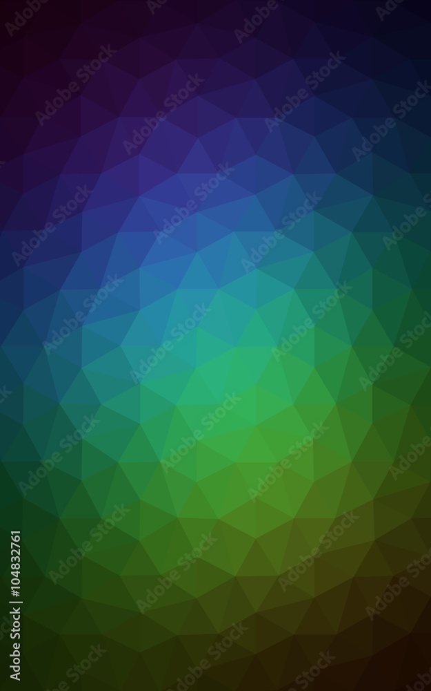 Obraz premium Multicolor dark green, blue polygonal design pattern, which consist of triangles and gradient in origami style.