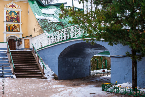 Arch and the bridge in Pskov-Caves Monastery. Pechory, Pskov Oblast. © dr_verner