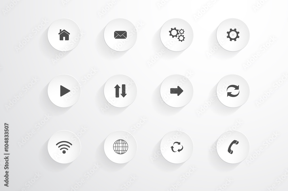 Vector Icons set. Vector Icons set.