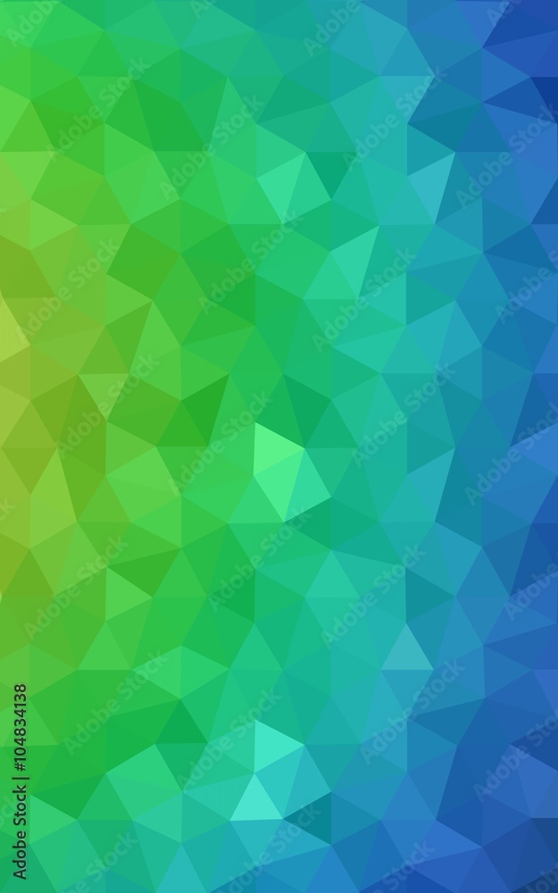 Fototapeta premium Multicolor green, blue polygonal design pattern, which consist of triangles and gradient in origami style.