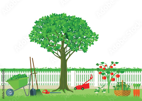 Gartenarbeit und ernten
