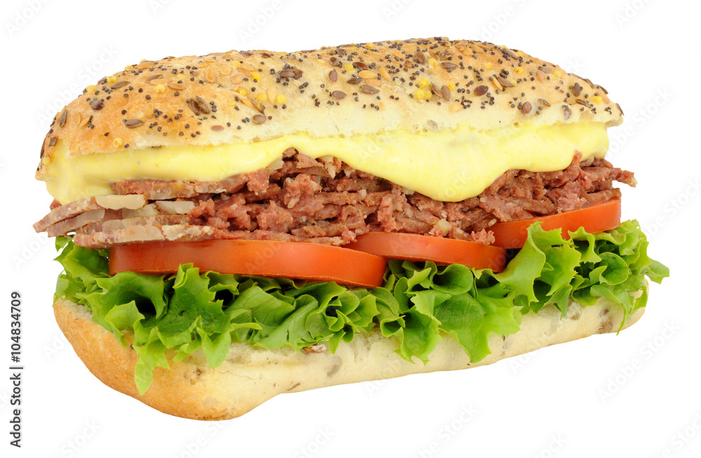 Corned Beef And Salad Sandwich Roll Corned Beef And Salad Sandwich Roll