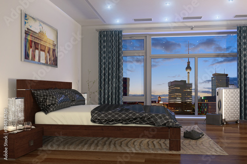 Photography Ein modernes Schlafzimmer - Hotelzimmer