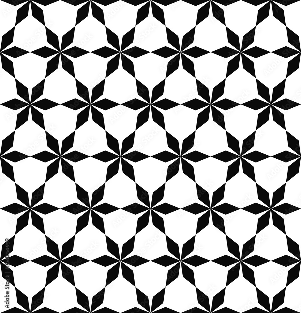Fototapeta premium Repeat black and white geometric pattern