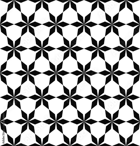 Repeat black and white geometric pattern