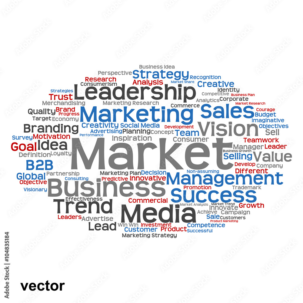 Vector conceptual business marketing word cloud Vector conceptual business marketing word cloud