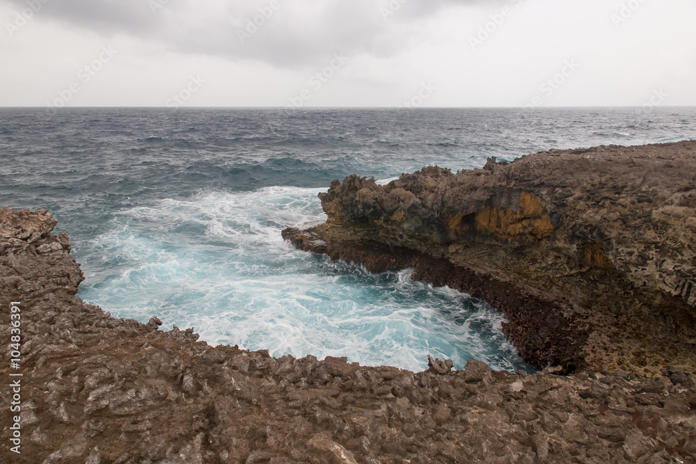 Bonaire island Atlantic ocean wild side beach Bonaire island Atlantic ocean wild side beach