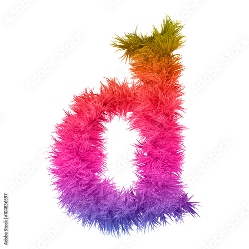 Conceptual 3D abstract colorful hair or fur isolated