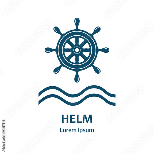 Design of logo with nautical helm