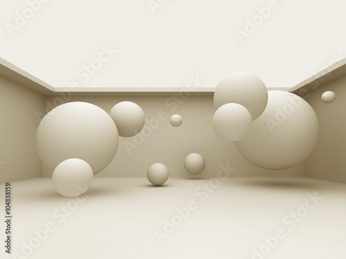 Abstract 3d Different Spheres Background