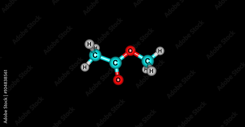 Methyl acetate molecular structure isolated on black Methyl acetate molecular structure isolated on black