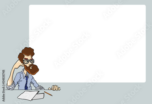 Vector illustration character with bubble talk.