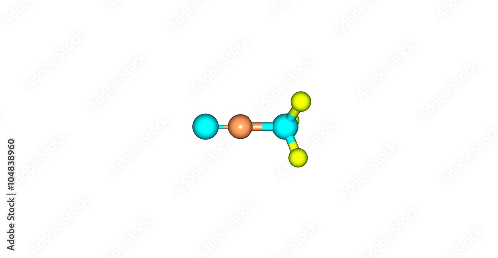 Methyl isocyanide molecular structure isolated on white Methyl isocyanide molecular structure isolated on white