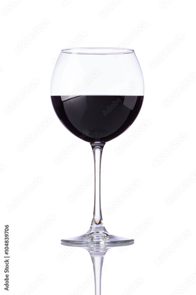 Glass Red Wine Isolated on White Glass Red Wine Isolated on White