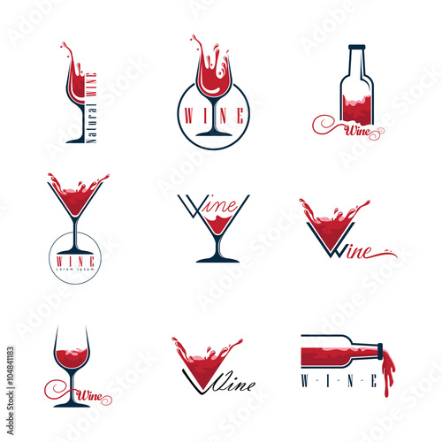 Wine  set icons