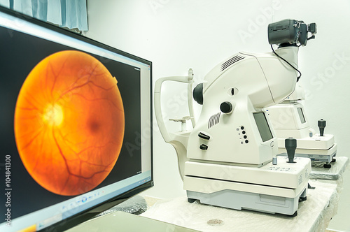 fundus camera use for  examination eye  in hospital photo