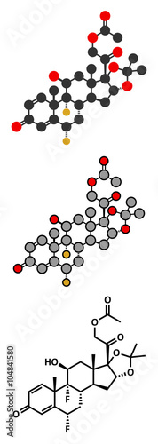 Fluocinonide topical corticosteroid drug molecule.
