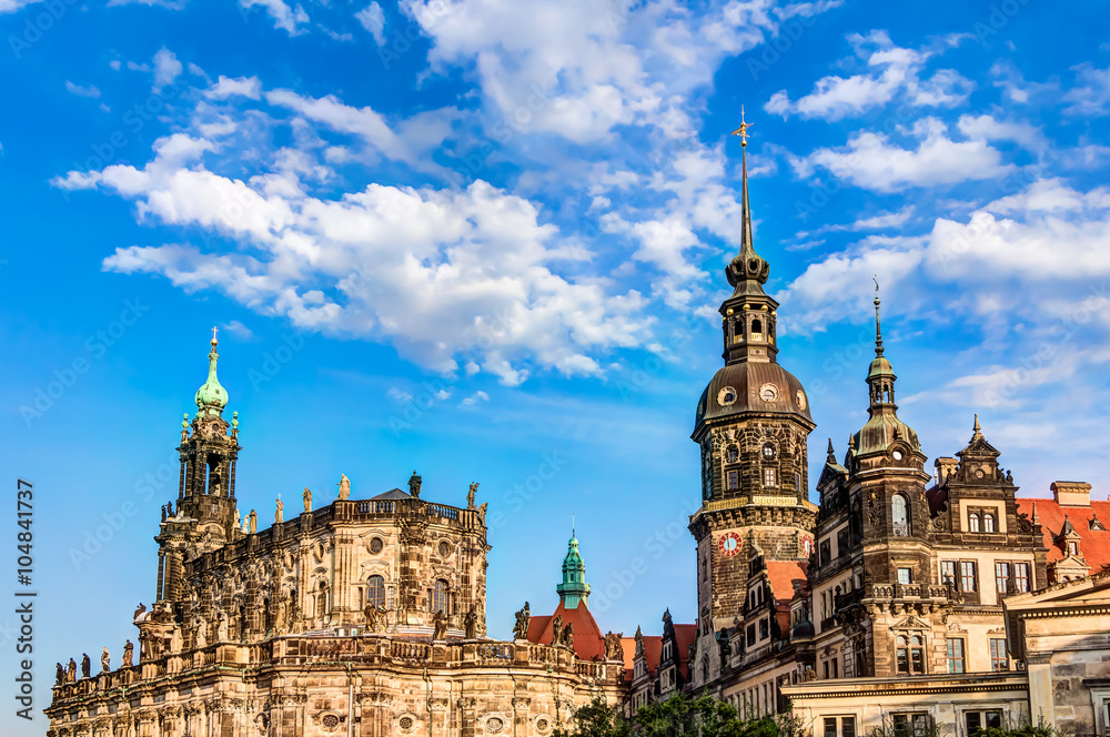 The Dresden castle and cathedral