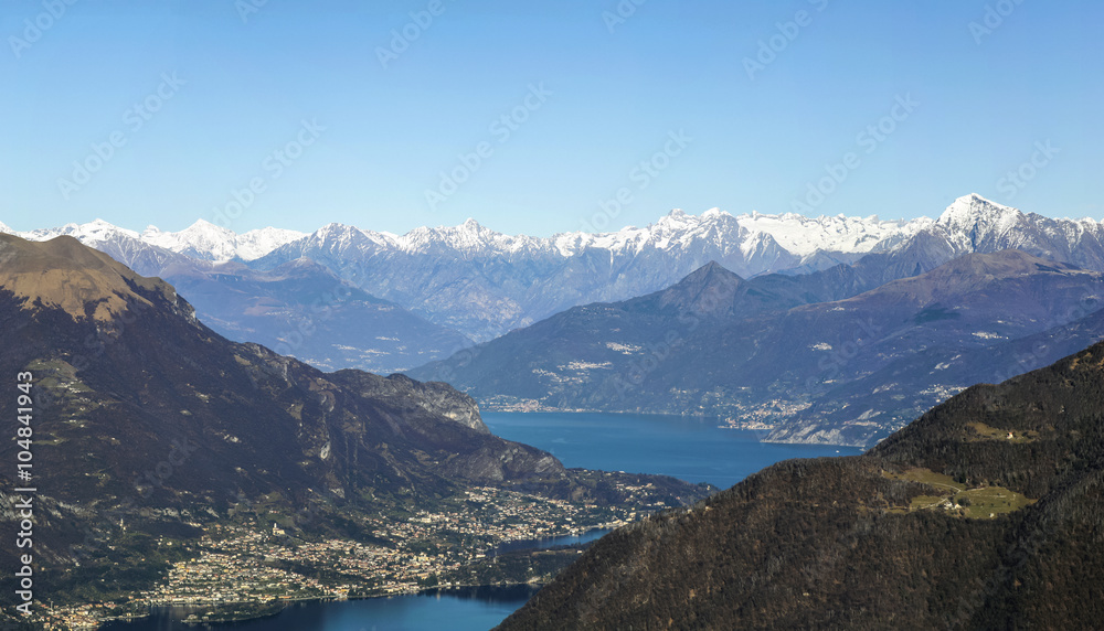 Fototapeta premium Aerial view of Como lake