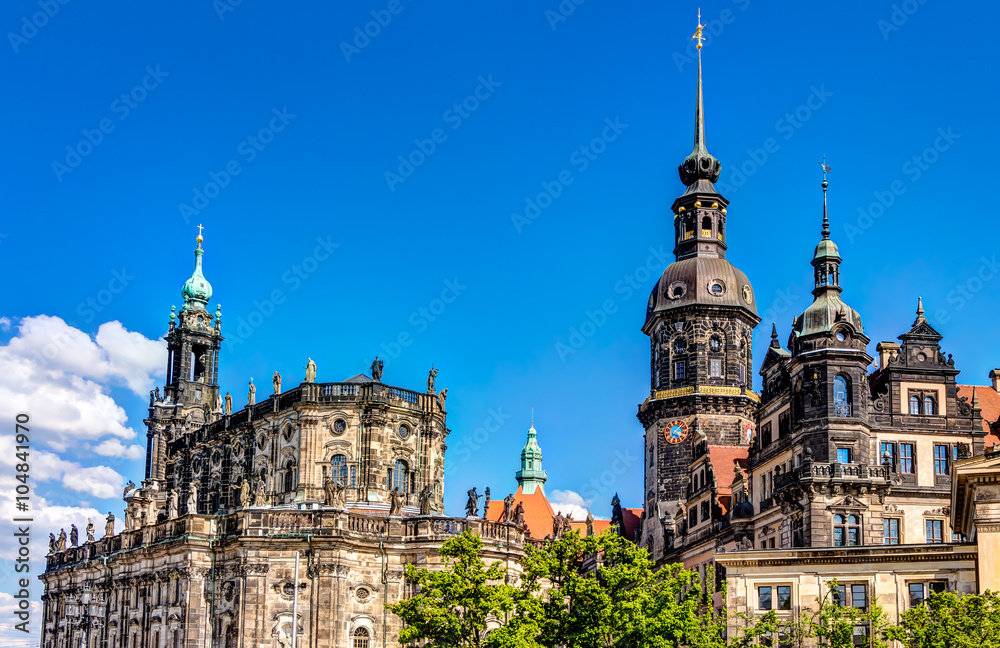The Dresden castle and cathedral