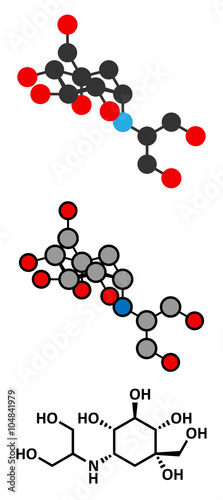 Voglibose diabetes drug molecule.