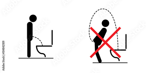 Toilet rules stickers set