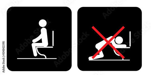 Toilet rules stickers set