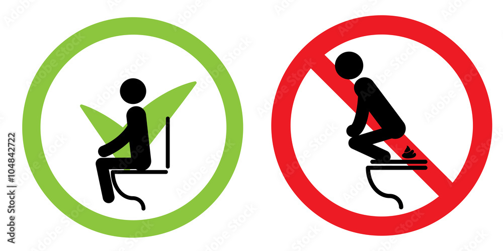 Toilet rules stickers set Toilet rules stickers set
