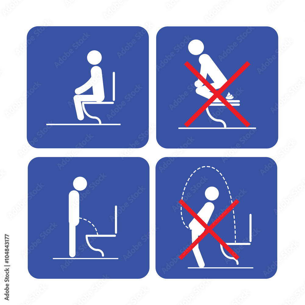 Toilet rules stickers set Toilet rules stickers set