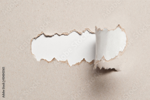 paper texture with torn half piece of middle and place for text