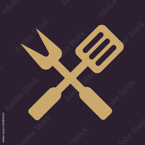 The bbq icon. Barbecue and kitchen, cook symbol. Flat Vector