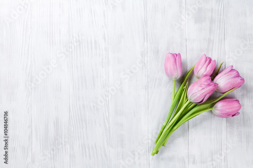 Fresh pink tulip flowers