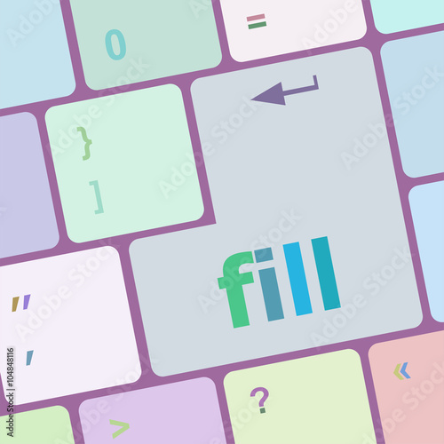 fill words on computer keyboard button vector illustration
