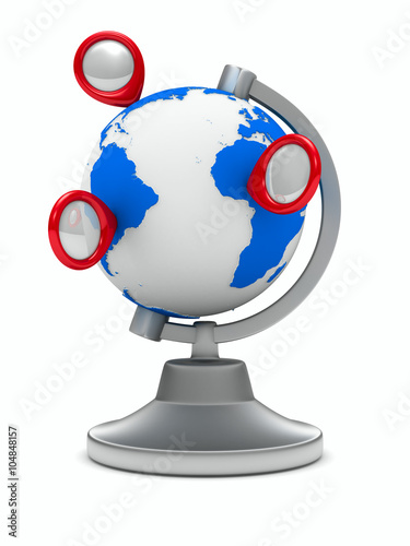 globe on white background. ...