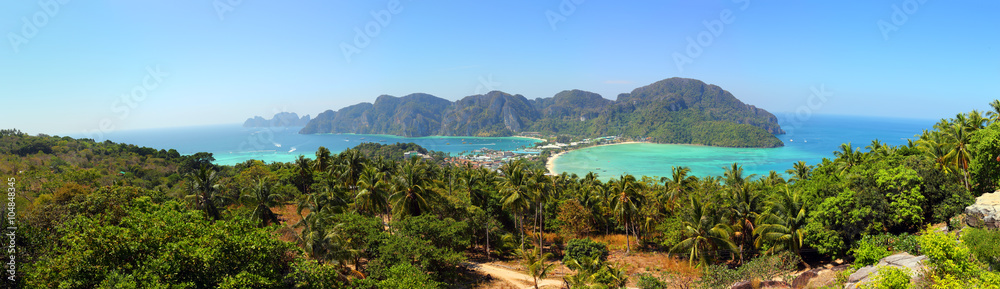 Panorama of Phi-Phi island in Thailand