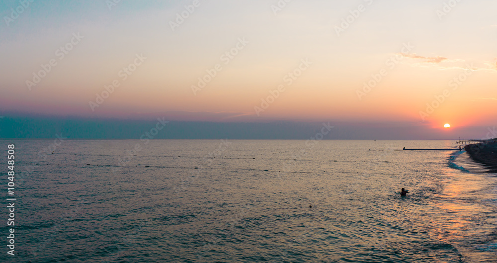 Fototapeta premium beautiful sunset sea beach holiday