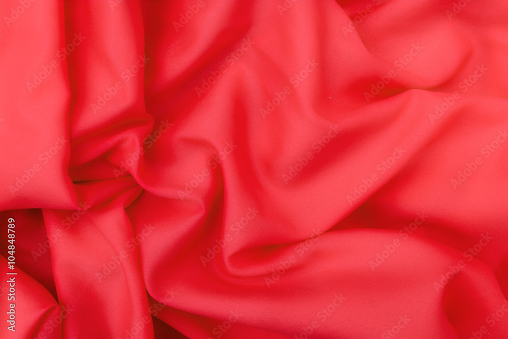 Red cloth background abstract with soft waves. Red cloth background abstract with soft waves.
