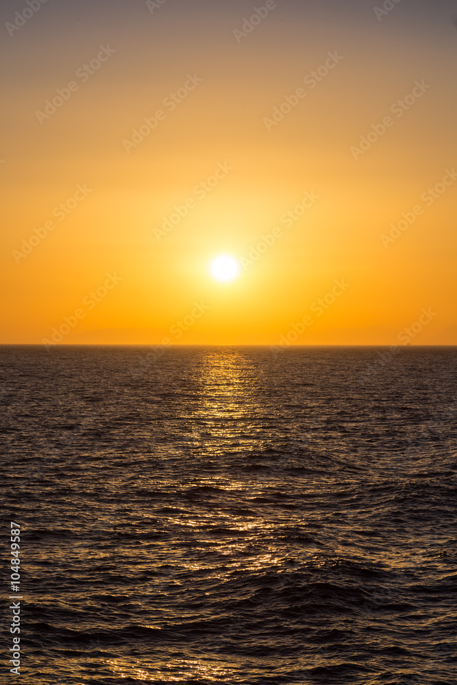 Scenic view of beautiful sunset/sunrise above the sea