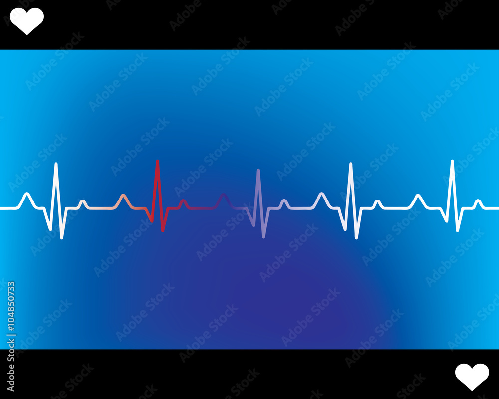 Abstract heart beats cardiogram illustration