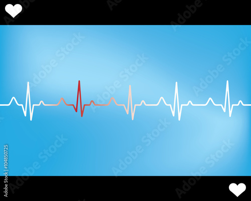 Abstract heart beats cardiogram illustration
