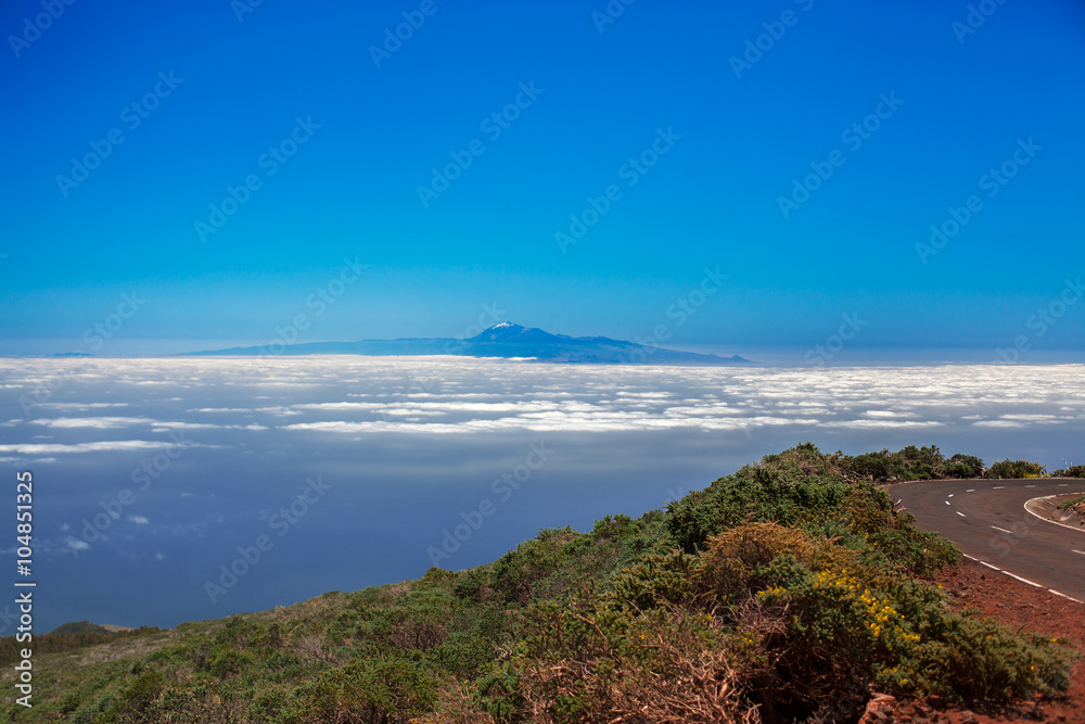 Tenerife view from the La Palma, Spain