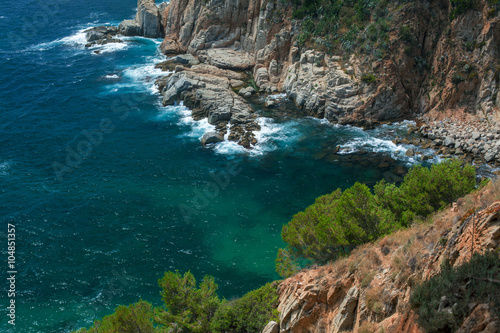 The rocky beach of Costa Brava, Tossa del Mar, Spain